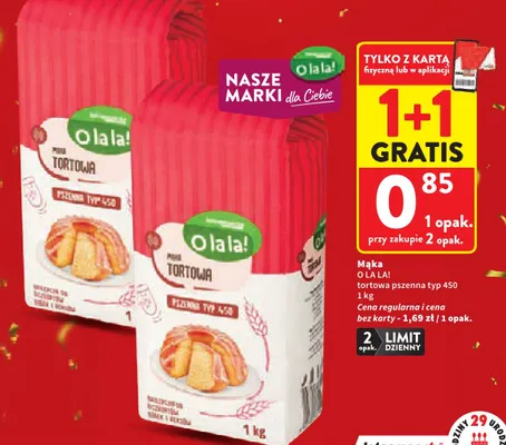 Mąka tortowa pszenna typ 450 O la la! promocja w Intermarche