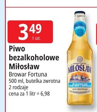 Piwo bezalkoholowe Miłosław promocja w Leclerc