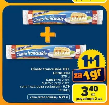 Ciasto francuskie XXL Henglein promocja w Carrefour Market
