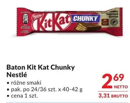 Baton Kit Kat Chunky Nestlé promocja w Makro