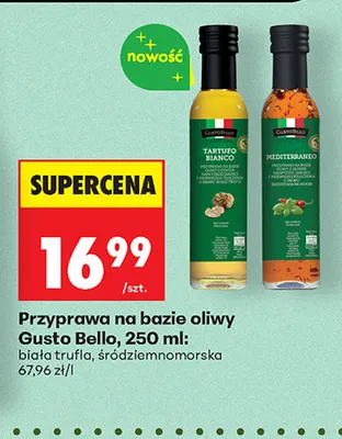 Przyprawa na bazie oliwy Gusto Bello śródziemnomorska promocja w Biedronka