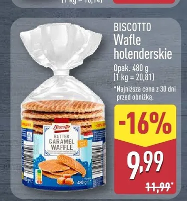 Wafle holenderskie BISCOTTO promocja w Aldi