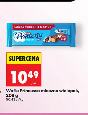 Wafle Princessa mleczna wielopak promocja w Biedronka