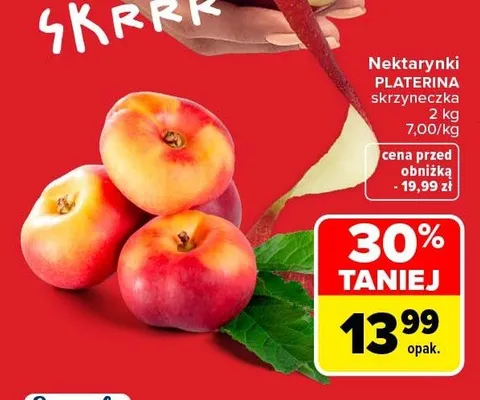 Nektarynki Platerina promocja w Carrefour