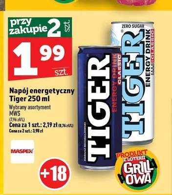 Napój energetyczny Tiger Classic promocja w TOPAZ