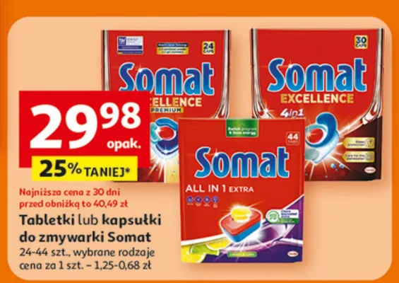 Tabletki lub kapsułki do zmywarki Somat promocja w Auchan