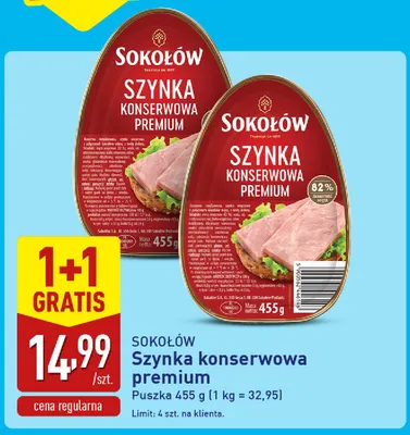 Szynka konserwowa premium Sokołów promocja w Aldi