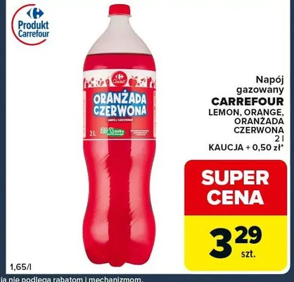 Napój gazowany Carrefour Oranżada Czerwona promocja w Globi