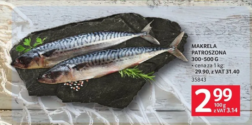 Makrela patroszona smażona 300-500 g promocja w Selgros