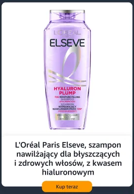 Szampon nawilżający L'Oréal Paris Elseve Hyaluron Plump promocja w Amazon