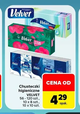 Chusteczki higieniczne Velvet 10-pak 10 szt. promocja w Carrefour
