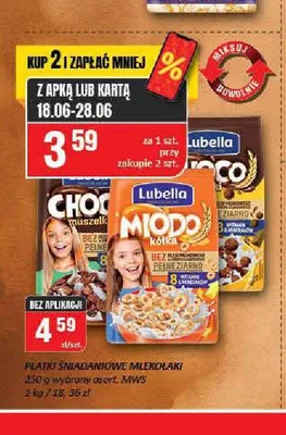 Płatki śniadaniowe Lubella Mlekołaki Miodowe Kółka promocja w Chorten