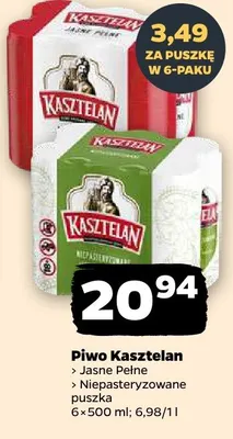 Piwo Kasztelan Jasne Pełne promocja w Netto