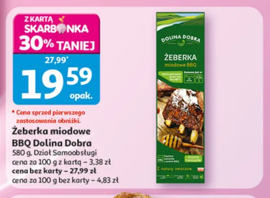 Żeberka miodowe BBQ Dolina Dobra promocja w Auchan