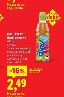 Napój owocowy Kubuś Play promocja w Lidl