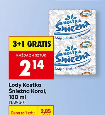 Lody o smaku śmietankowym promocja w Biedronka