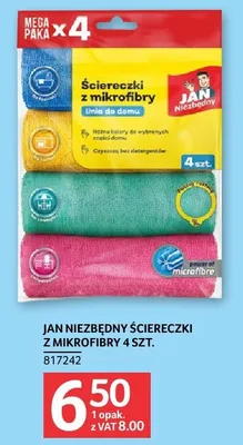 Jan Niezbędny ściereczki z mikrofibry 4szt. promocja w Selgros