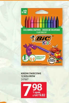 Kredki świecowe BIC Kids Plastidecor 12 kolorów promocja w Selgros