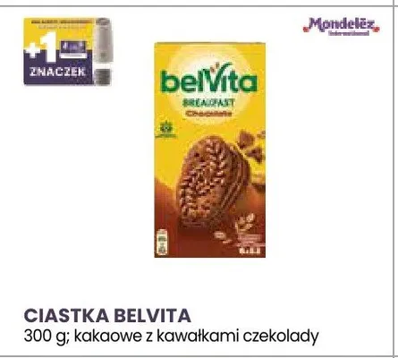 Ciastka Belvita kakaowe z kawałkami czekolady promocja w Stokrotka