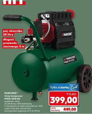 Cichy kompresor PSKO 2410 B2 Parkside promocja w Kaufland
