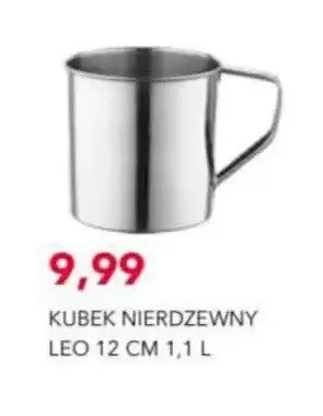 Kubek nierdzewny Leo 12 cm 1,1 l promocja w Nela