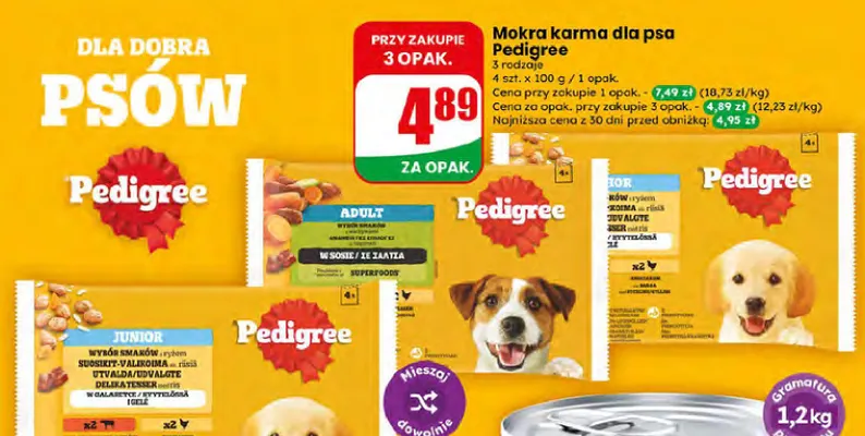 Mokra karma dla psa Pedigree Adult w galaretce 4-pak promocja w Dino