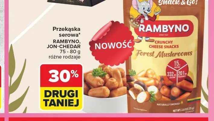 Przekąska serowa Jon-Chedar promocja w Carrefour