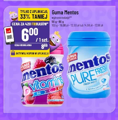 Guma do żucia Mentos Pure Fresh Fresh Mint promocja w POLOmarket