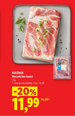Boczek bez kości Rzeźnik promocja w Lidl