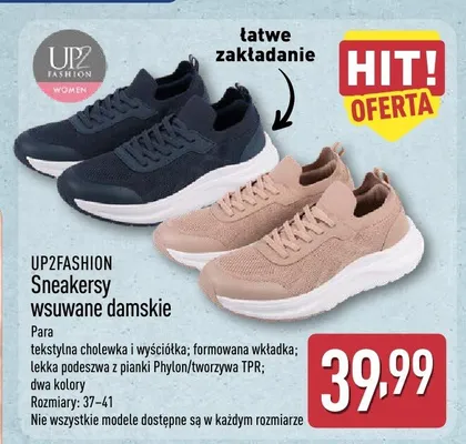 Sneakersy wsuwane damskie UP2FASHION promocja w Aldi