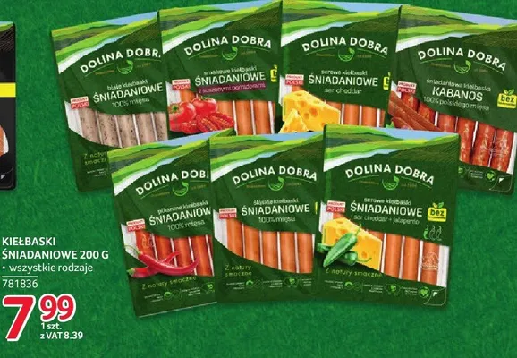 Kiełbaski śniadaniowe Dolina Dobra 200g - wszystkie rodzaje promocja w Selgros