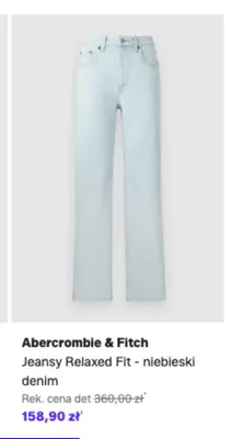 Jeansy Relaxed Fit Abercrombie & Fitch niebieski denim promocja w Lounge by Zalando