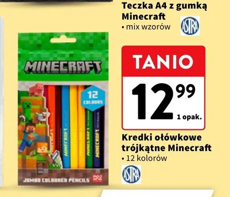 Kredki ołówkowe trójkątne Minecraft Astra promocja w Intermarche
