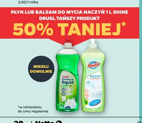 Balsam do mycia naczyń Shine promocja w Netto