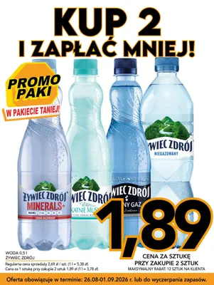 Woda gazowana delikatnie musująca Żywiec Zdrój promocja w Kupiec