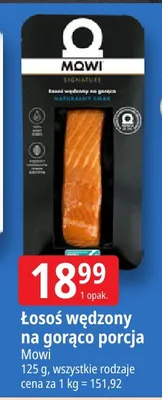 Łosoś wędzony na gorąco porcja Mowi promocja w Leclerc
