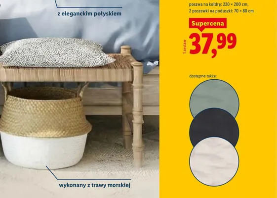 Pościel z mikrowłókna satynowego 220 × 200 cm, 2 poszewki na poduszki: 70 × 80 cm promocja w Lidl