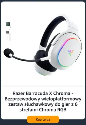 Zestaw słuchawkowy bezprzewodowy Razer Barracuda X Chroma promocja w Amazon