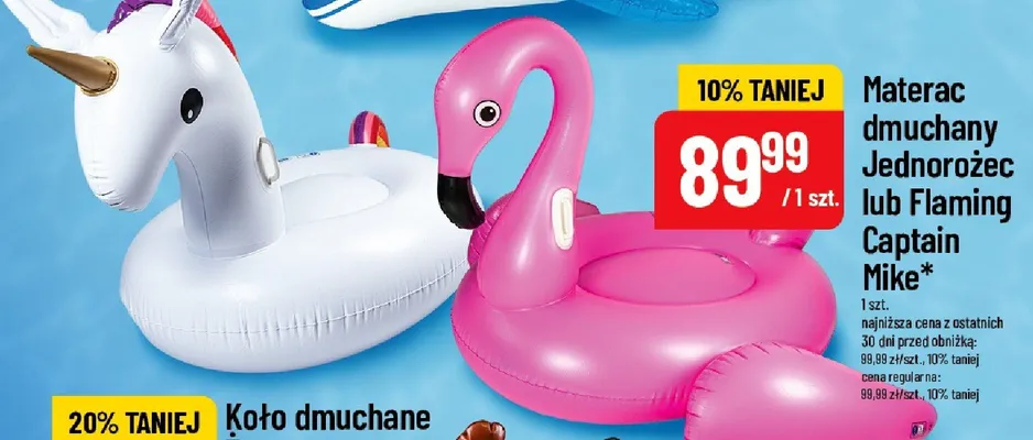 Materac dmuchany Jednorożec Captain Mike promocja w POLOmarket