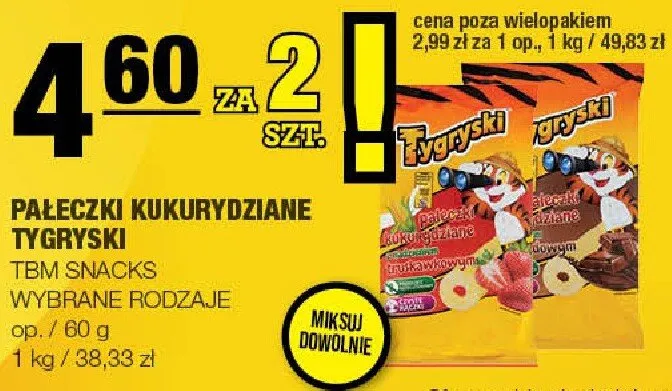 Pałeczki kukurydziane wybrane rodzaje promocja w SPAR