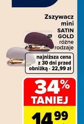Zszywacz mini Satin Gold Interdruk promocja w Carrefour