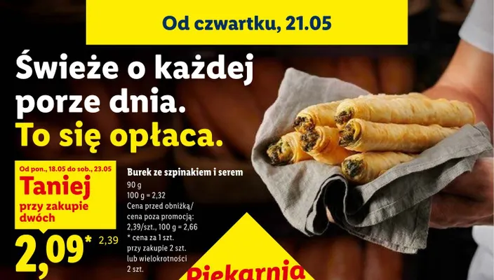 Burek ze szpinakiem i serem promocja w Lidl