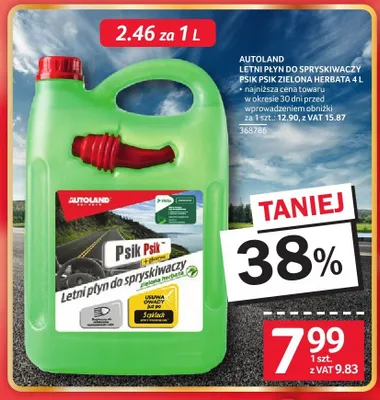 Letni płyn do spryskiwaczy AUTOLAND Psik Psik zielona herbata 4l promocja w Selgros