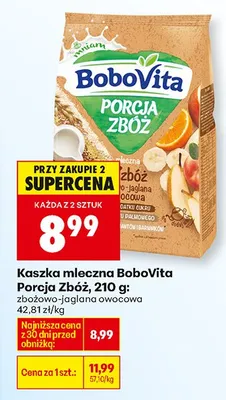 Kaszka mleczna porcja zbóż zbożowo-jaglana owocowa promocja w Biedronka
