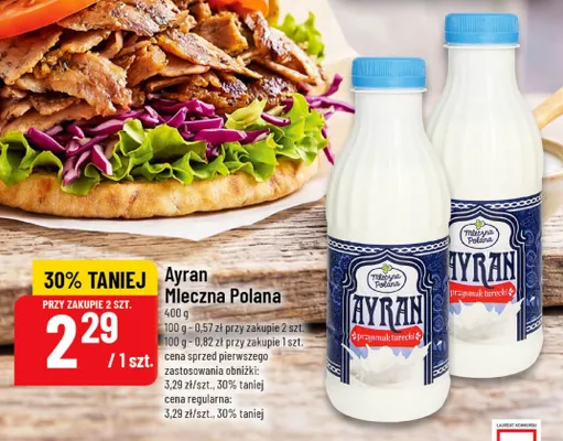 Ayran Mleczna Polana promocja w POLOmarket