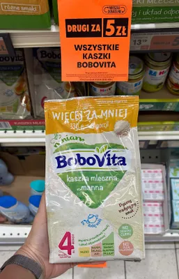 Kaszka mleczna BoboVita manna promocja w Biedronka