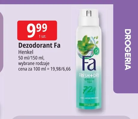 Dezodorant Fa Fresh+Dry Green Tea promocja w Leclerc