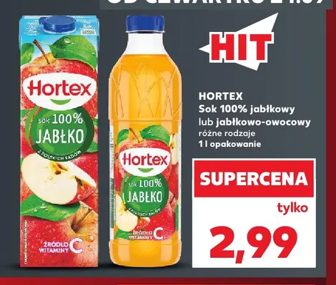 Sok jabłkowy Hortex 100% promocja w Kaufland