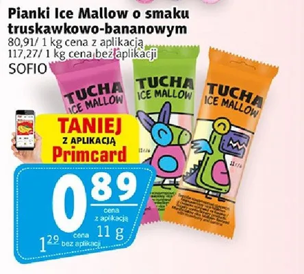 Pianki Ice Mallow o smaku truskawkowo-bananowym SOFIO promocja w Prim Market