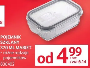 Pojemnik szklany 370 ml Mariет różne rodzaje pojemników promocja w Selgros